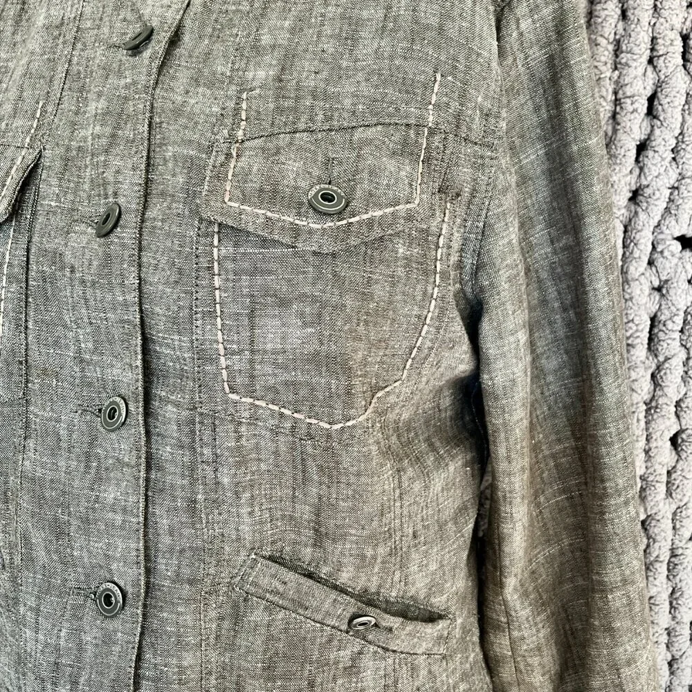 Mexx Light Brown Linen Blend Utility Jacket – Size 12 - Picture 4 of 14